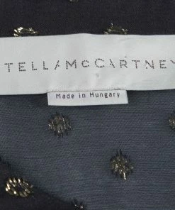 Hot Sale ✔️ Stella McCartney Navy Blue Metallic Clip Dot Long Sleeve Jumpsuit M For 👩 Women 🎉 -Stella McCartney Shop luxury women stella mccartney used clothes p84447 004