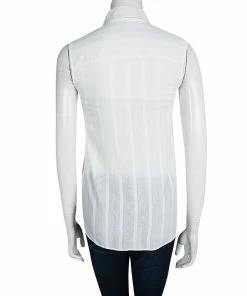 Coupon 😀 Stella McCartney White Cotton Sleeveless 👚 Shirt XS For 👩 Women 🔥 -Stella McCartney Shop luxury women stella mccartney used clothes p95600 003