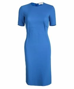 New 🧨 Stella McCartney Blue Short Sleeve Sheath 👗 Dress XS For 👩 Women 👍