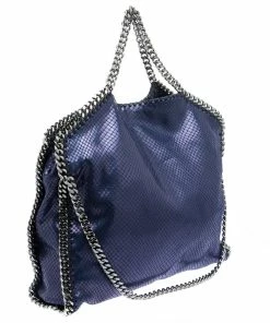 Promo 🛒 Stella McCartney Blue Faux Python Small Falabella Tote For 👩 Women 🔥 -Stella McCartney Shop luxury women stella mccartney used handbags p100873 0003