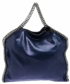 Promo 🛒 Stella McCartney Blue Faux Python Small Falabella Tote For 👩 Women 🔥 -Stella McCartney Shop luxury women stella mccartney used handbags p100873 0004