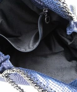 Promo 🛒 Stella McCartney Blue Faux Python Small Falabella Tote For 👩 Women 🔥 -Stella McCartney Shop luxury women stella mccartney used handbags p100873 0007