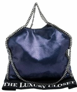 Promo 🛒 Stella McCartney Blue Faux Python Small Falabella Tote For 👩 Women 🔥 -Stella McCartney Shop luxury women stella mccartney used handbags p100873 0009
