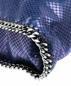 Promo 🛒 Stella McCartney Blue Faux Python Small Falabella Tote For 👩 Women 🔥 -Stella McCartney Shop luxury women stella mccartney used handbags p100873 0011