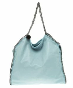 Promo 😍 Stella McCartney Powdered Blue Faux Leather Falabella Tote For 👩 Women ❤️