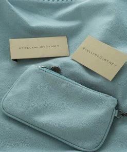 Promo 😍 Stella McCartney Powdered Blue Faux Leather Falabella Tote For 👩 Women ❤️ -Stella McCartney Shop luxury women stella mccartney used handbags p101082 009
