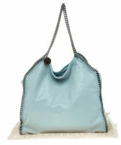 Promo 😍 Stella McCartney Powdered Blue Faux Leather Falabella Tote For 👩 Women ❤️ -Stella McCartney Shop luxury women stella mccartney used handbags p101082 010