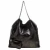 Best Sale 😍 Stella McCartney Black Iridescent Faux Leather Large Falabella Tote For 👩 Women 🎁 -Stella McCartney Shop luxury women stella mccartney used handbags p103021 001