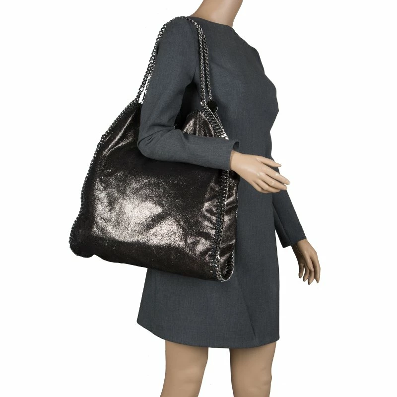 Best Sale ๐ Stella McCartney Black Iridescent Faux Leather Large Falabella Tote For ๐ฉ Women ๐ 4 Best Sale ๐ Stella McCartney Black Iridescent Faux Leather Large Falabella Tote For ๐ฉ Women ๐ - Image 2