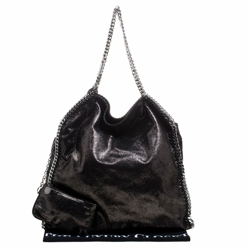 Best Sale ๐ Stella McCartney Black Iridescent Faux Leather Large Falabella Tote For ๐ฉ Women ๐ 11 Best Sale ๐ Stella McCartney Black Iridescent Faux Leather Large Falabella Tote For ๐ฉ Women ๐ - Image 9