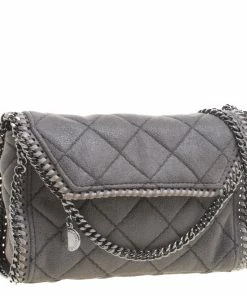 Deals 🔥 Stella McCartney Grey Faux Leather Falabella Crossbody Bag For 👩 Women 🌟 -Stella McCartney Shop luxury women stella mccartney used handbags p103281 003