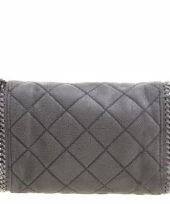 Deals 🔥 Stella McCartney Grey Faux Leather Falabella Crossbody Bag For 👩 Women 🌟 -Stella McCartney Shop luxury women stella mccartney used handbags p103281 004