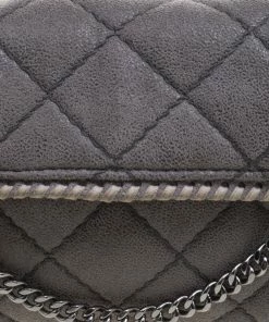 Deals 🔥 Stella McCartney Grey Faux Leather Falabella Crossbody Bag For 👩 Women 🌟 -Stella McCartney Shop luxury women stella mccartney used handbags p103281 005