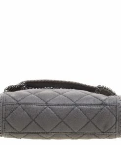 Deals 🔥 Stella McCartney Grey Faux Leather Falabella Crossbody Bag For 👩 Women 🌟 -Stella McCartney Shop luxury women stella mccartney used handbags p103281 006