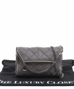 Deals 🔥 Stella McCartney Grey Faux Leather Falabella Crossbody Bag For 👩 Women 🌟 -Stella McCartney Shop luxury women stella mccartney used handbags p103281 009