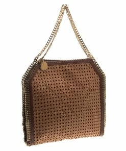 Cheapest 🔥 Stella McCartney Brown Wicker Faux Leather Small Falabella Bag For 👩 Women 😀 -Stella McCartney Shop luxury women stella mccartney used handbags p106924 003