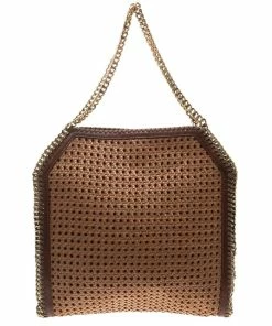 Cheapest 🔥 Stella McCartney Brown Wicker Faux Leather Small Falabella Bag For 👩 Women 😀 -Stella McCartney Shop luxury women stella mccartney used handbags p106924 004