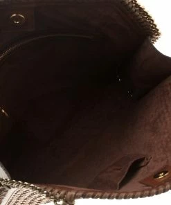 Cheapest 🔥 Stella McCartney Brown Wicker Faux Leather Small Falabella Bag For 👩 Women 😀 -Stella McCartney Shop luxury women stella mccartney used handbags p106924 007