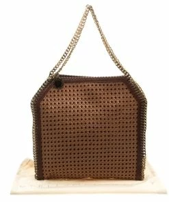 Cheapest 🔥 Stella McCartney Brown Wicker Faux Leather Small Falabella Bag For 👩 Women 😀 -Stella McCartney Shop luxury women stella mccartney used handbags p106924 009