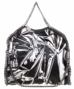 Brand new 🧨 Stella McCartney Black/White Satin Small Falabella Tote For 👩 Women ⭐