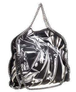 Brand new 🧨 Stella McCartney Black/White Satin Small Falabella Tote For 👩 Women ⭐ -Stella McCartney Shop luxury women stella mccartney used handbags p107114 003