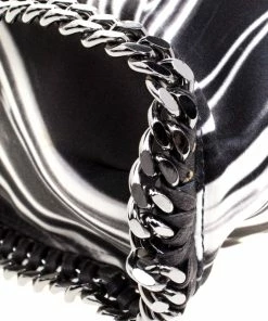 Brand new 🧨 Stella McCartney Black/White Satin Small Falabella Tote For 👩 Women ⭐ -Stella McCartney Shop luxury women stella mccartney used handbags p107114 011