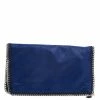 Outlet 🌟 Stella McCartney Blue Faux Leather Falabella Foldover Clutch For 👩 Women 🌟 -Stella McCartney Shop luxury women stella mccartney used handbags p107134 001