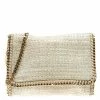 Cheapest 🛒 Stella McCartney Light Beige Woven Glitter Fabric Falabella Shoulder Bag For 👩 Women ⌛ -Stella McCartney Shop luxury women stella mccartney used handbags p107563 001