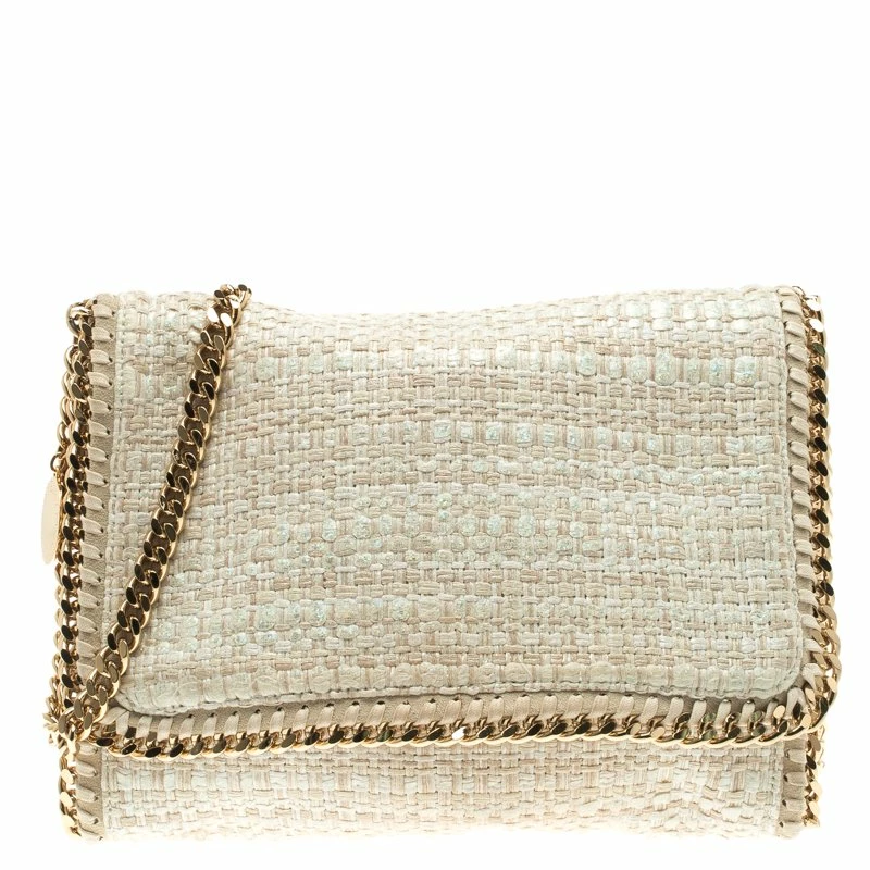 Cheapest π Stella McCartney Light Beige Woven Glitter Fabric Falabella Shoulder Bag For π© Women β 3 Cheapest π Stella McCartney Light Beige Woven Glitter Fabric Falabella Shoulder Bag For π© Women β