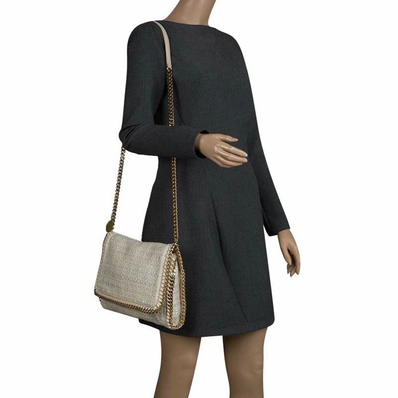 Cheapest π Stella McCartney Light Beige Woven Glitter Fabric Falabella Shoulder Bag For π© Women β 4 Cheapest π Stella McCartney Light Beige Woven Glitter Fabric Falabella Shoulder Bag For π© Women β - Image 2