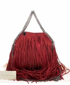 Budget 👏 Stella McCartney Red Faux Leather Mini Falabella Fringe Tote For 👩 Women ❤️ -Stella McCartney Shop luxury women stella mccartney used handbags p109368 009 scaled