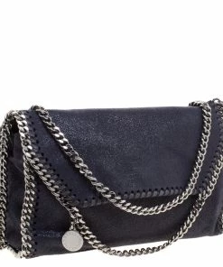Flash Sale 💯 Stella McCartney Navy Blue Faux Leather Falabella Shoulder Bag For 👩 Women 🥰 -Stella McCartney Shop luxury women stella mccartney used handbags p109625 003
