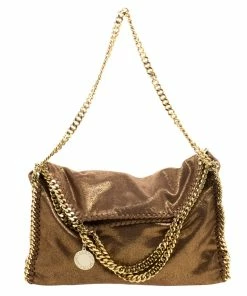 Hot Sale 💯 Stella McCartney Metallic Gold Faux Leather Small Falabella Tote For 👩 Women 🧨 -Stella McCartney Shop luxury women stella mccartney used handbags p110968 005 scaled