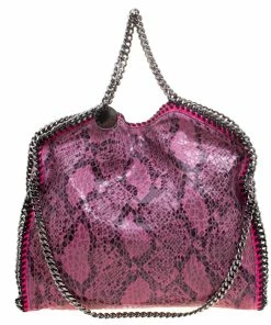 Best deal ⭐ Stella McCartney Pink Faux Python Small Falabella Tote For 👩 Women 🧨