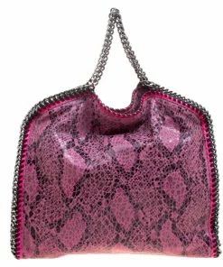 Best deal ⭐ Stella McCartney Pink Faux Python Small Falabella Tote For 👩 Women 🧨 -Stella McCartney Shop luxury women stella mccartney used handbags p114310 0005