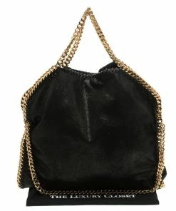 Buy ✔️ Stella McCartney Black Shaggy Deer Faux Leather Small Falabella Tote For 👩 Women 😀 -Stella McCartney Shop luxury women stella mccartney used handbags p115187 009