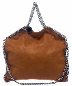 Flash Sale ⭐ Stella McCartney Brown Faux Leather Falabella Tote For 👩 Women 🎉