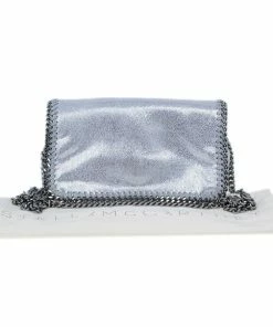 Coupon 🎉 Stella McCartney Silver Faux Leather Falabella Clutch For 👩 Women 🔥 -Stella McCartney Shop luxury women stella mccartney used handbags p11882 017