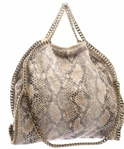 Best deal 👏 Stella McCartney Beige Faux Python Small Falabella Tote For 👩 Women 🧨 -Stella McCartney Shop luxury women stella mccartney used handbags p119297 003