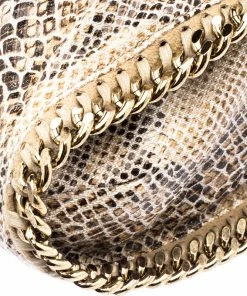 Best deal 👏 Stella McCartney Beige Faux Python Small Falabella Tote For 👩 Women 🧨 -Stella McCartney Shop luxury women stella mccartney used handbags p119297 010