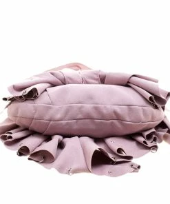 Wholesale 👍 Stella McCartney Pink Faux Suede Pleated Shoulder Bag For 👩 Women ⌛ -Stella McCartney Shop luxury women stella mccartney used handbags p123254 006