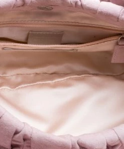 Wholesale 👍 Stella McCartney Pink Faux Suede Pleated Shoulder Bag For 👩 Women ⌛ -Stella McCartney Shop luxury women stella mccartney used handbags p123254 007