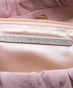 Wholesale 👍 Stella McCartney Pink Faux Suede Pleated Shoulder Bag For 👩 Women ⌛ -Stella McCartney Shop luxury women stella mccartney used handbags p123254 009