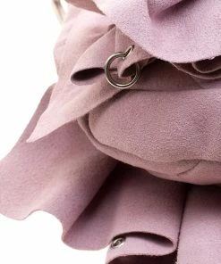 Wholesale 👍 Stella McCartney Pink Faux Suede Pleated Shoulder Bag For 👩 Women ⌛ -Stella McCartney Shop luxury women stella mccartney used handbags p123254 011