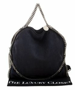 Budget 🔔 Stella McCartney Blue Corduroy Small Falabella Tote For 👩 Women 🤩 -Stella McCartney Shop luxury women stella mccartney used handbags p123376 009