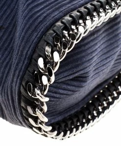 Budget 🔔 Stella McCartney Blue Corduroy Small Falabella Tote For 👩 Women 🤩 -Stella McCartney Shop luxury women stella mccartney used handbags p123376 010