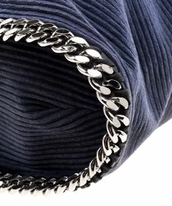 Budget 🔔 Stella McCartney Blue Corduroy Small Falabella Tote For 👩 Women 🤩 -Stella McCartney Shop luxury women stella mccartney used handbags p123376 011