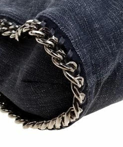 Outlet 👏 Stella McCartney Black Denim Falabella Shopper Tote For 👩 Women ❤️ -Stella McCartney Shop luxury women stella mccartney used handbags p126522 010