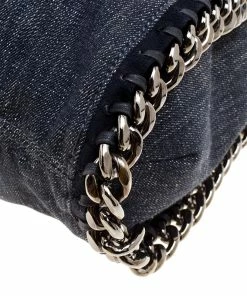 Outlet 👏 Stella McCartney Black Denim Falabella Shopper Tote For 👩 Women ❤️ -Stella McCartney Shop luxury women stella mccartney used handbags p126522 011