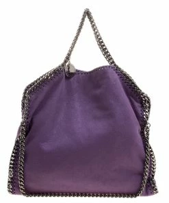 Cheap 🎉 Stella McCartney Purple Faux Leather Falabella Fold Over Tote For 👩 Women 👍
